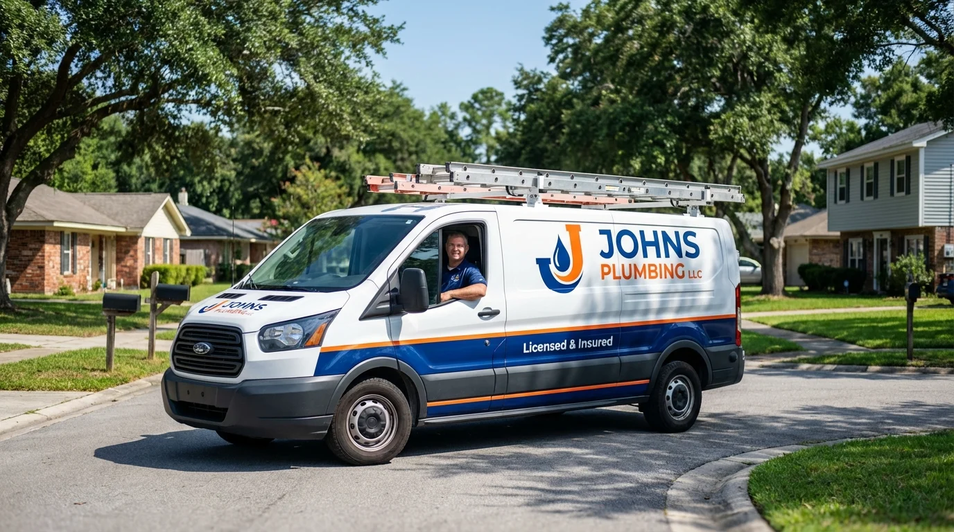 Johns Plumbing LLC service van in Reedsville, WI