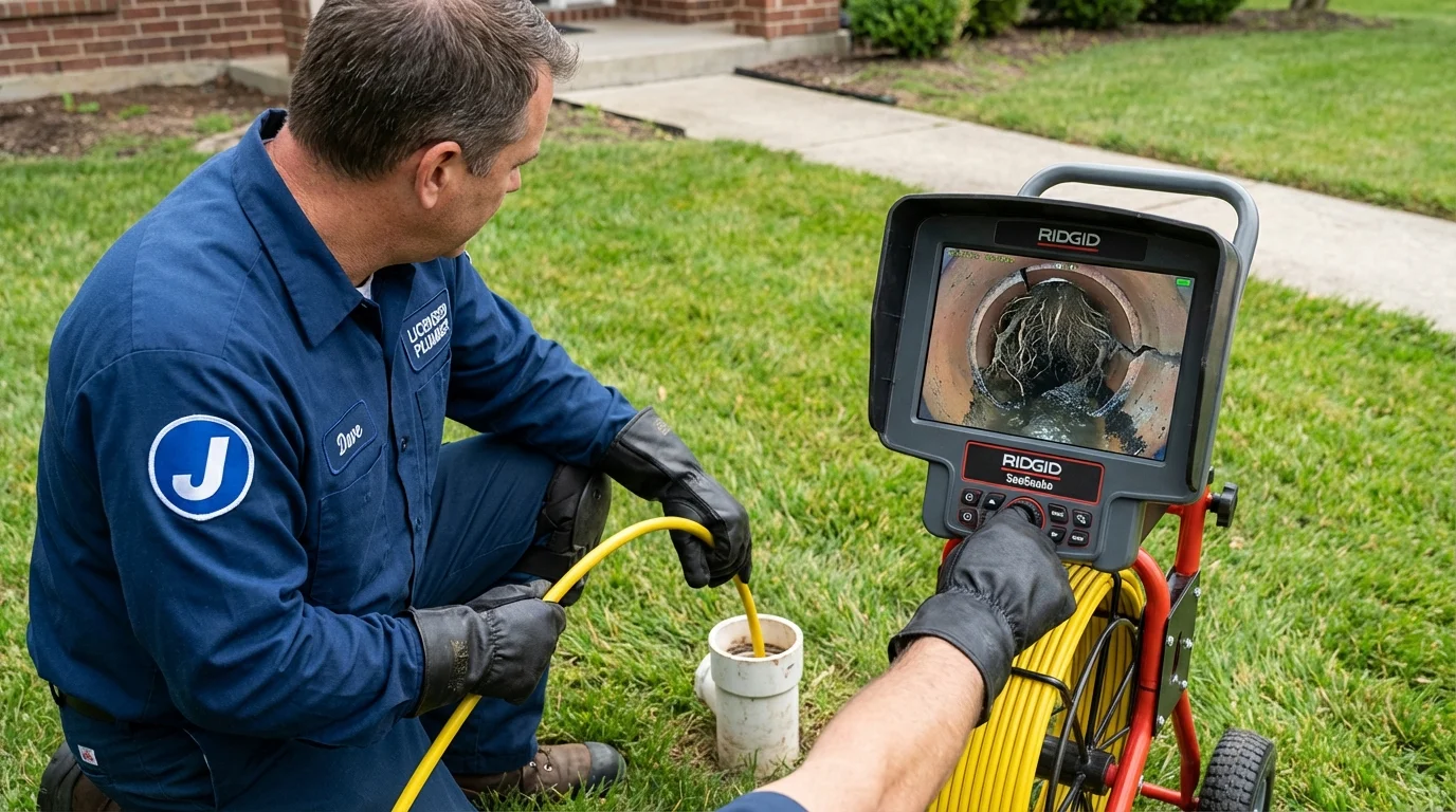 Sewer camera inspection being performed by Johns Plumbing LLC in Reedsville